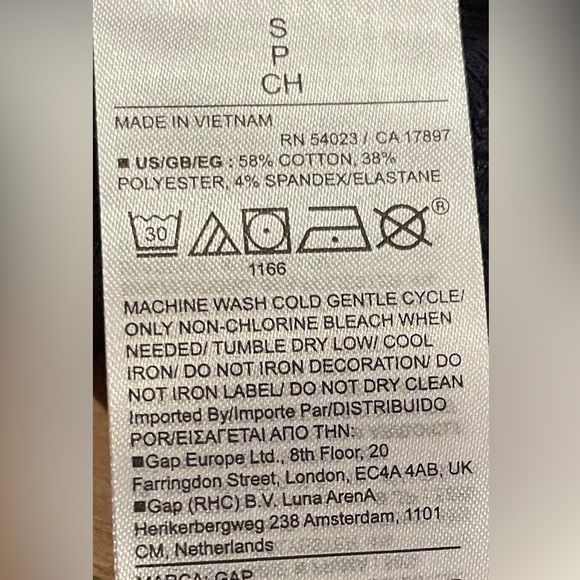 NWT GAP Womens cotton ribbed t blue white logo casual spring summer  SM - Picture 6 of 7